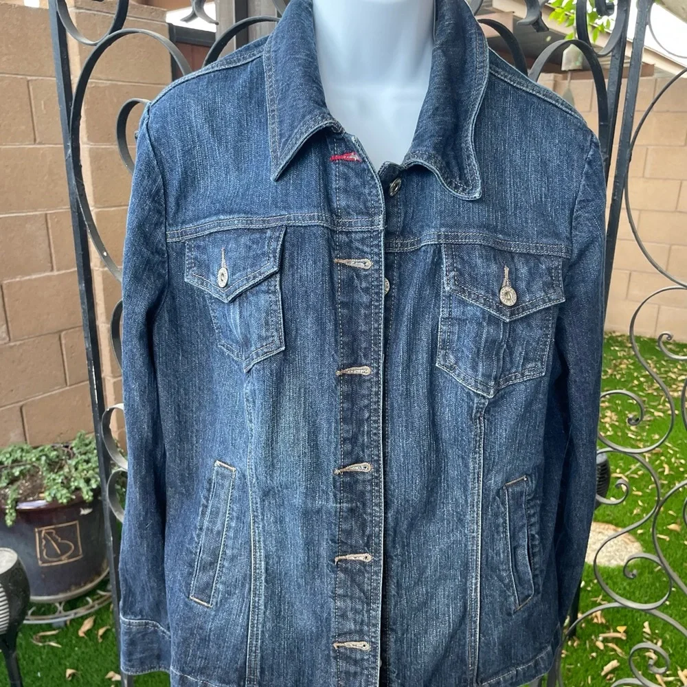 Tommy Hilfiger Denim Jean Jacket with multiple Pockets & Feminine Details XL - Picture 11 of 16
